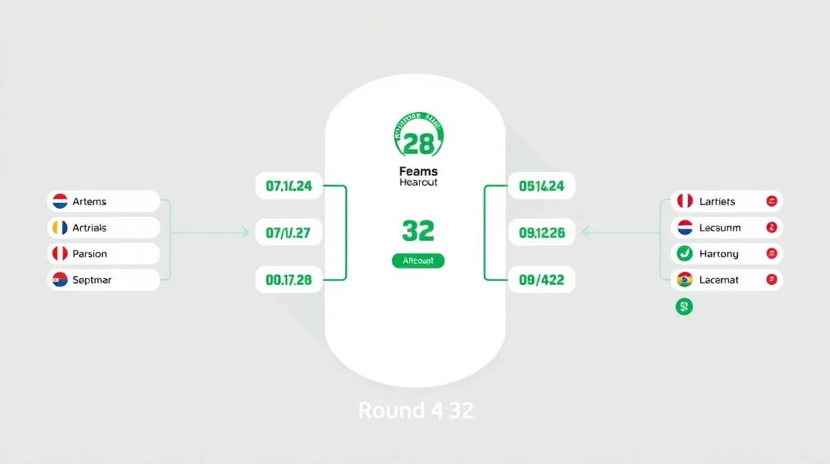 Diagram showing how 48 World Cup 2026 teams advance to the 32-team Round of 32